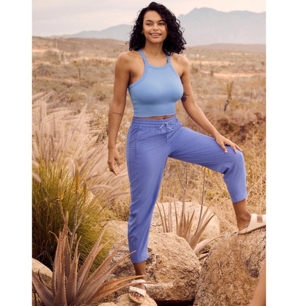 ATHLETA Arrival Straight Leg Ankle Pants Dark Adonis Blue Sz 2 Breathable 2023